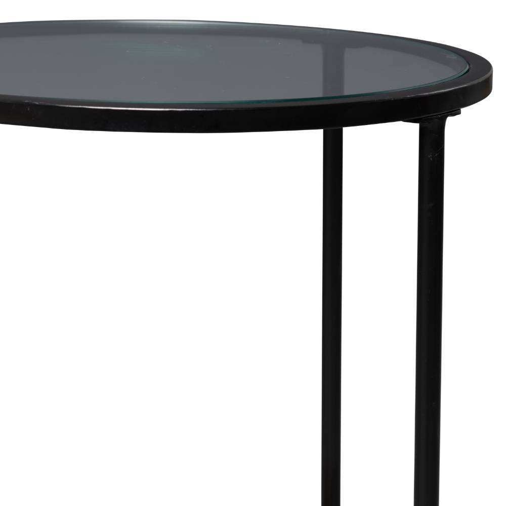 Runder Design-Beistelltisch mit Glasplatte - Luzanos