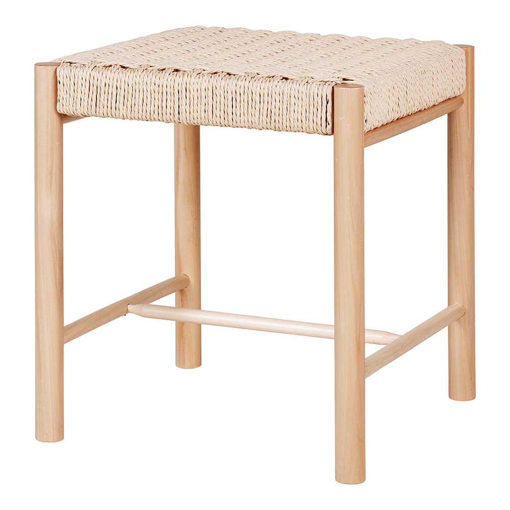 Hocker in Natur mit Geflechtsitz - Athenas