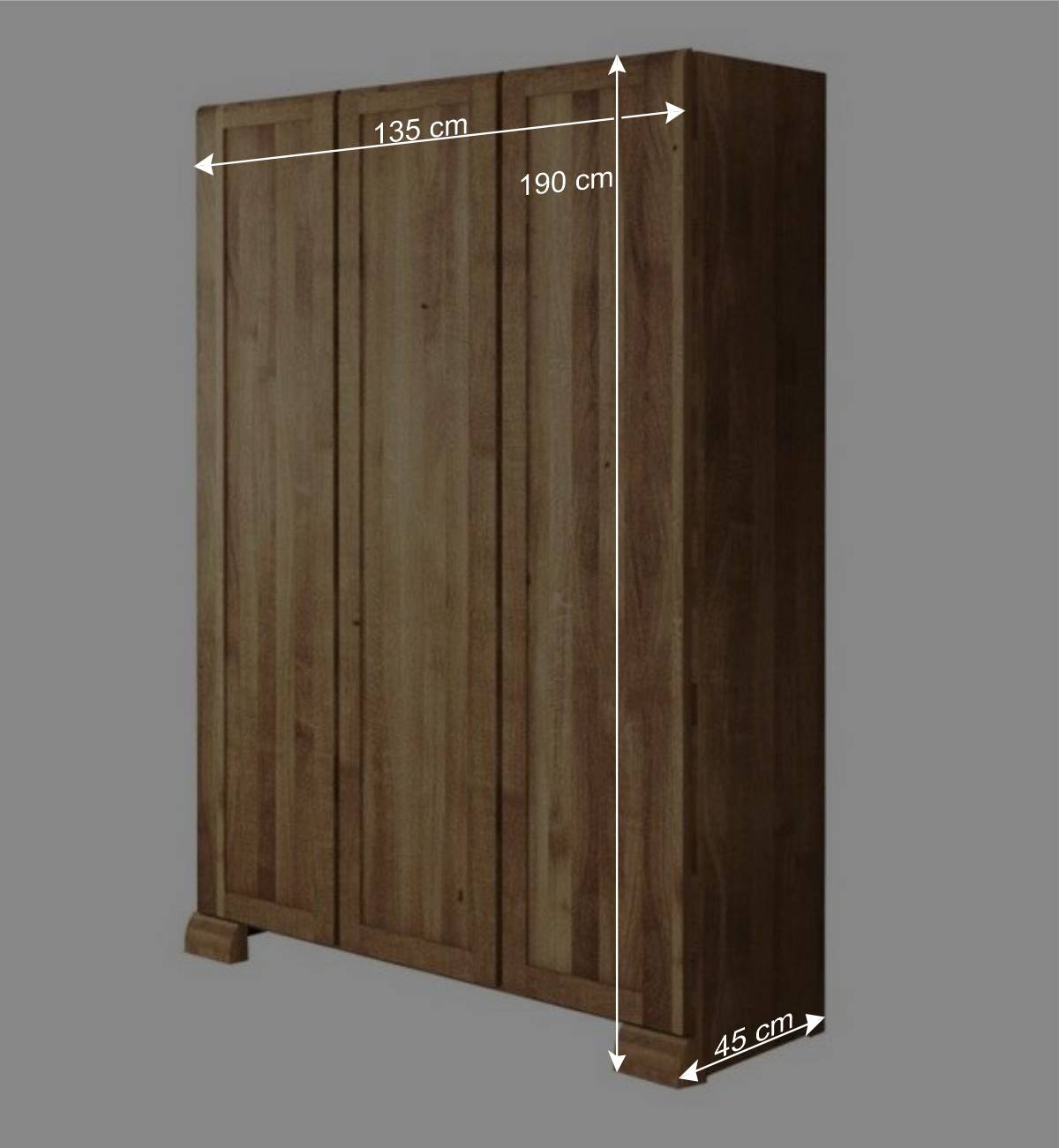 Massiv Kleiderschrank Vaskov aus Wildeiche geölt