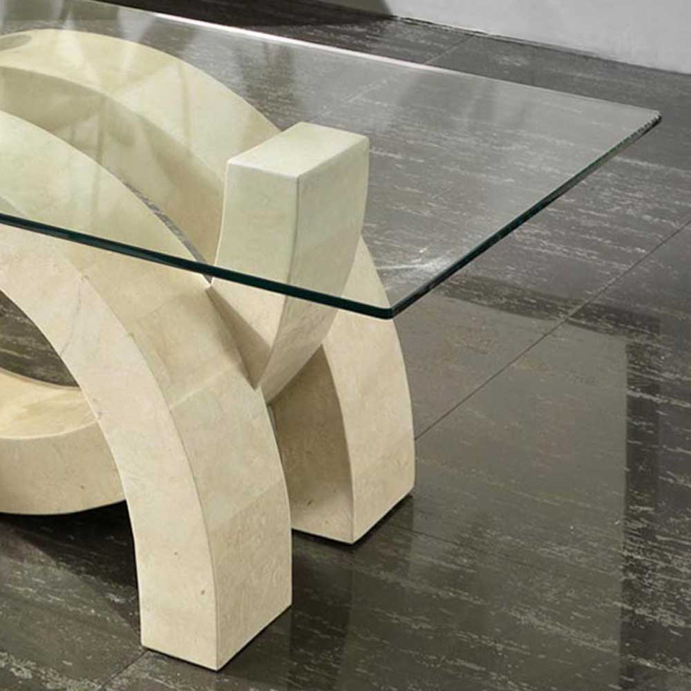 Designer Couchtisch Deliana mit Glasplatte