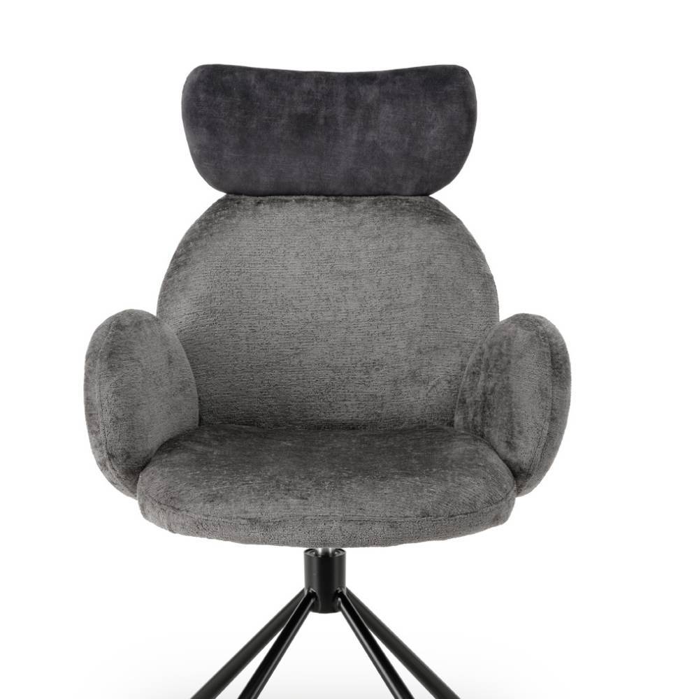 Drehbarer Tischsessel in Grau - Adejano (2er Set)