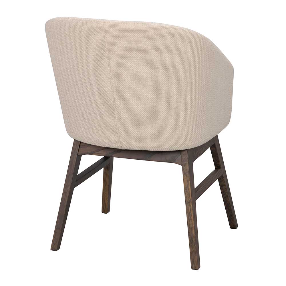Gerundeter Polsterstuhl in Beige - Relivio (2er Set)