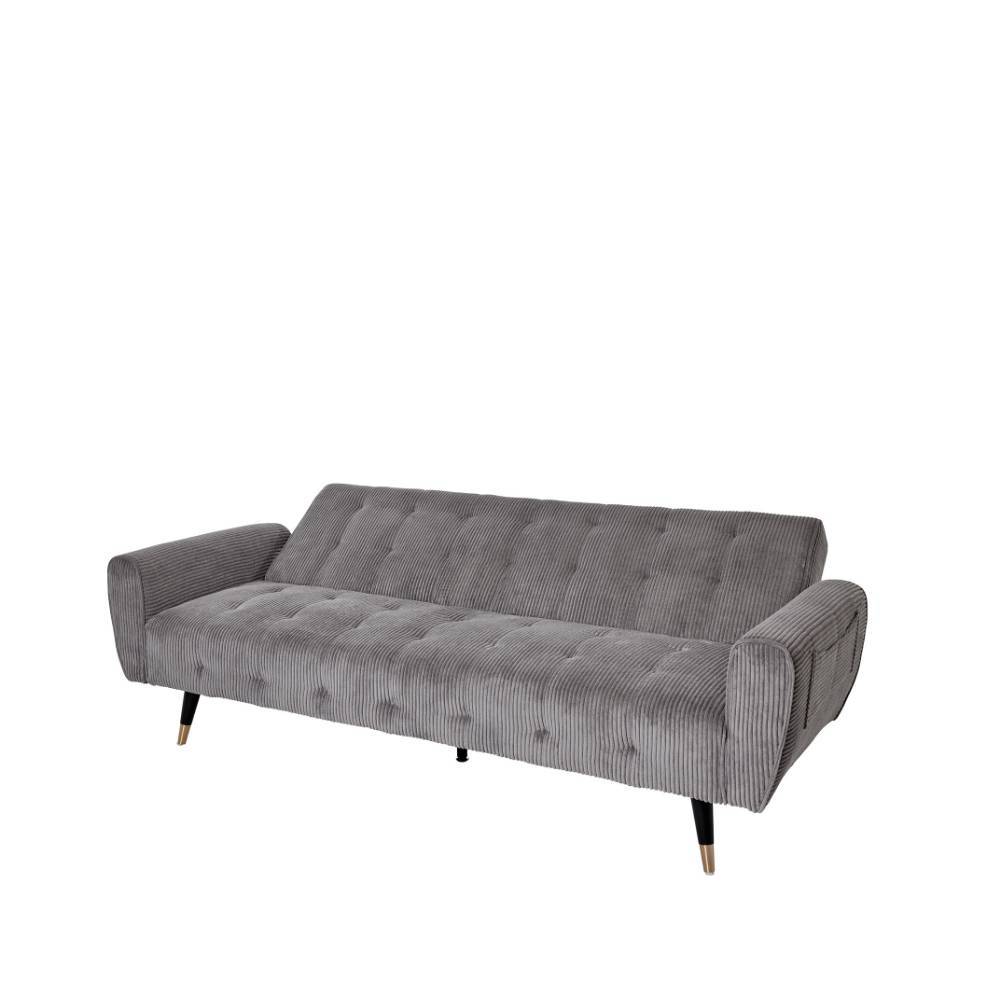 Cord-Schlafsofa in Grau - Ranuves