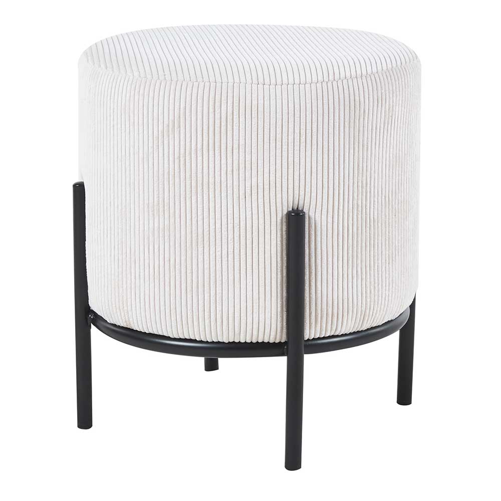 Moderner Sitzhocker in Beige Cord - Rulica