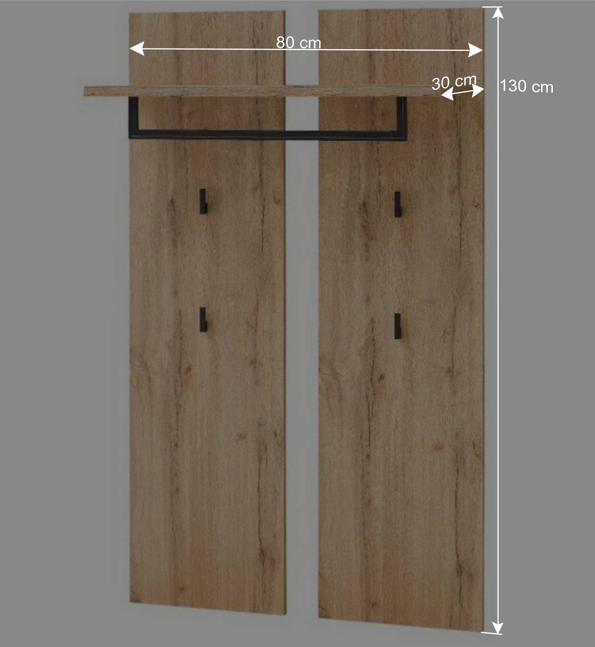 Hängegarderobe in Altholz Optik - Lavine
