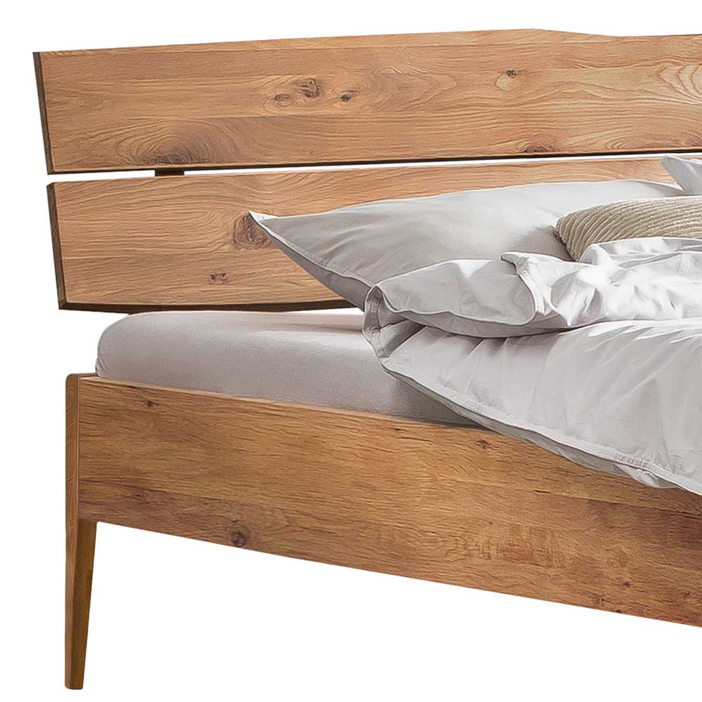 Holzbett mit Baumkante am Kopfteil - Ranica