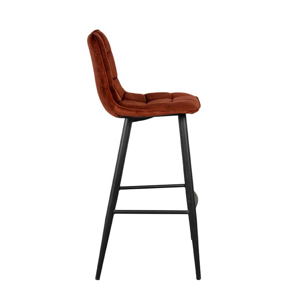 Velours Barstühle mit 78 cm Sitzhöhe - Geromes (2er Set)