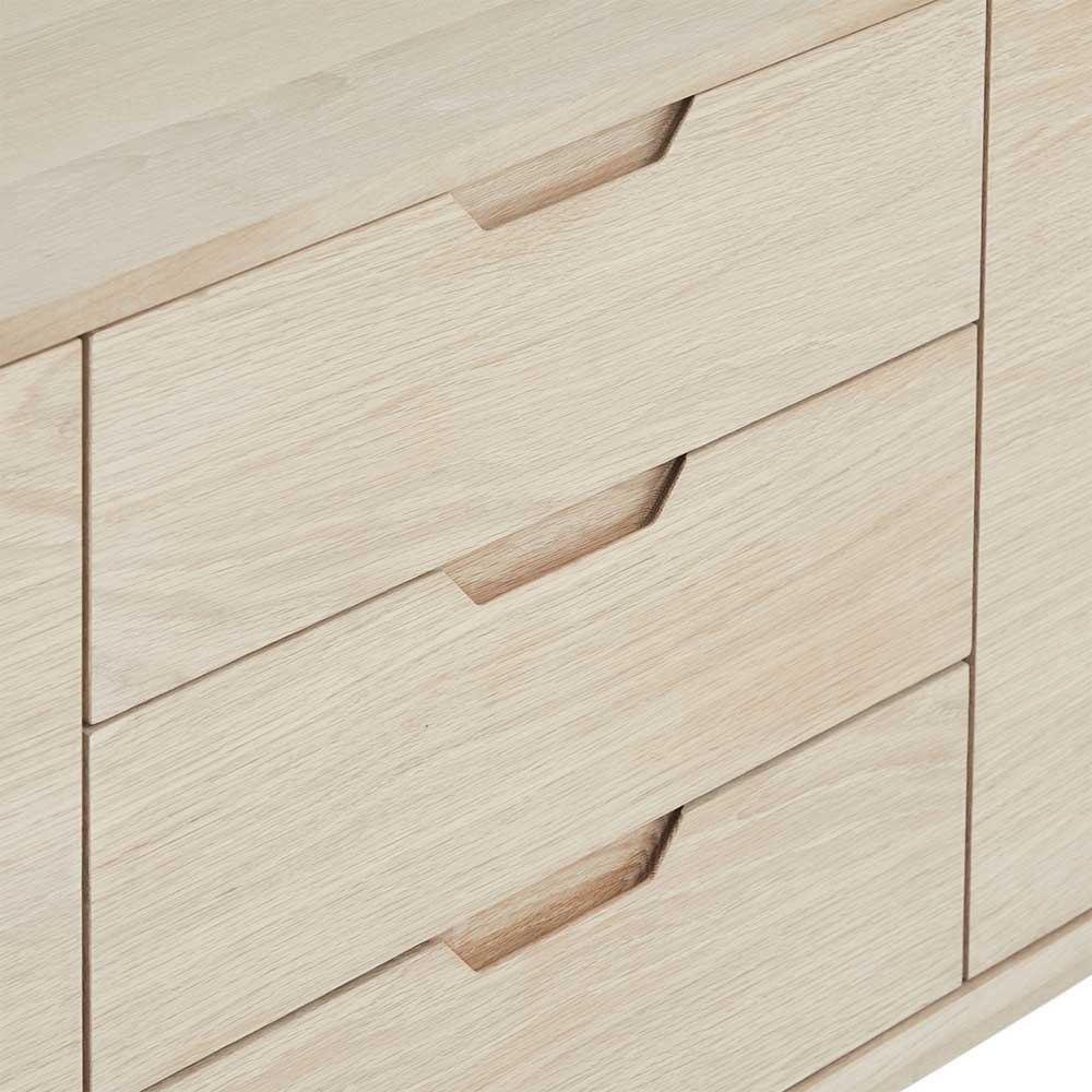 Scandi Chic Sideboard in Eiche Weiß - Rosanna