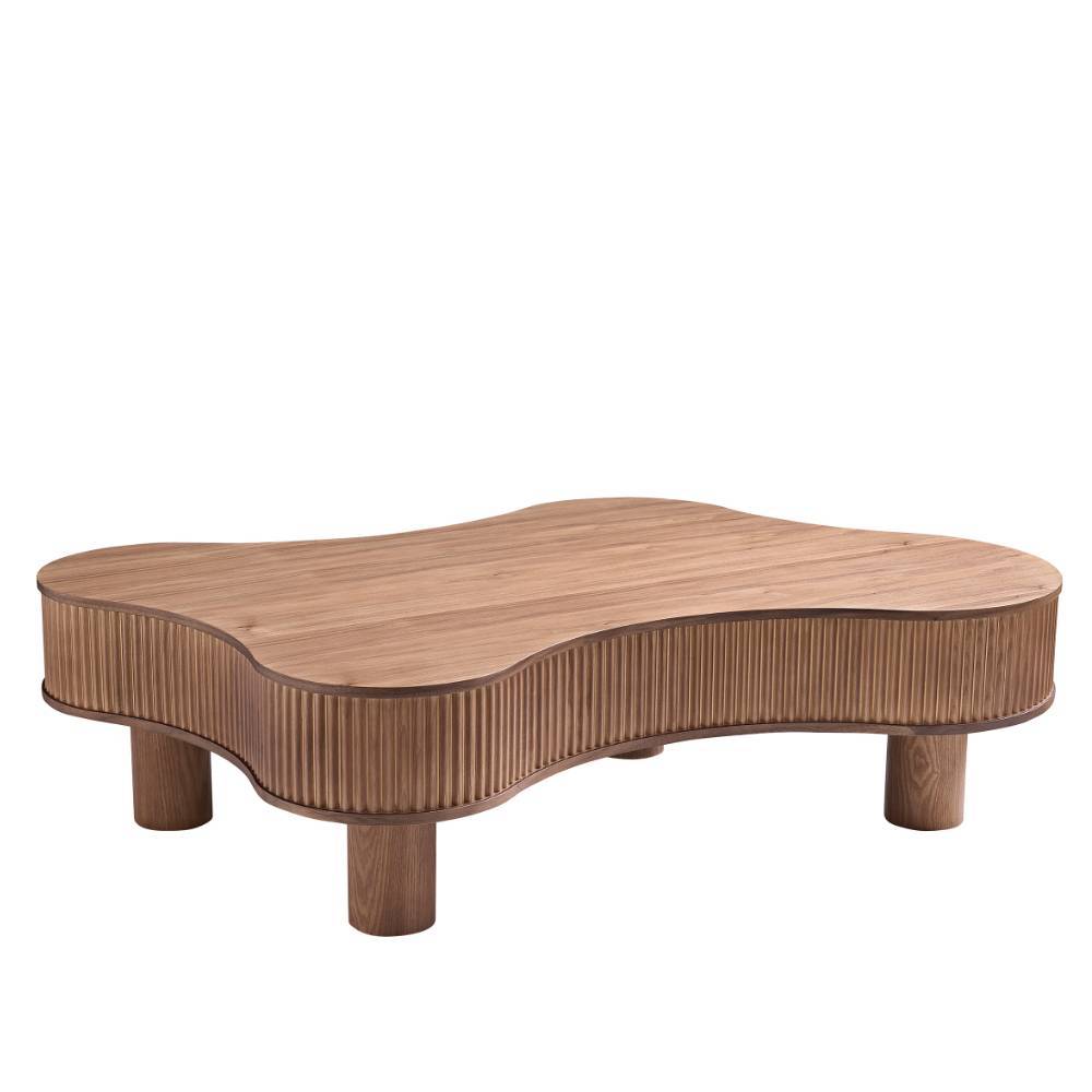 Design-Wohnzimmertisch in Walnuss Furnier - Foliage