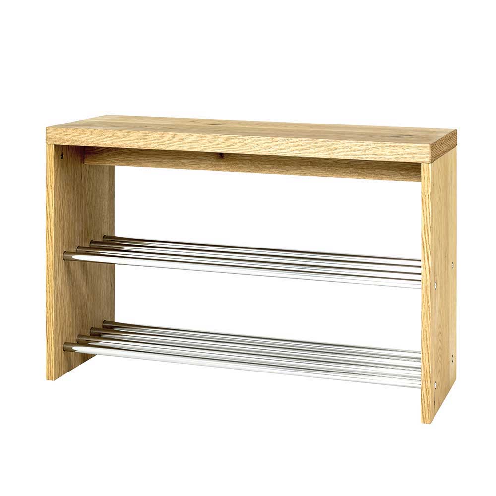55 cm hohe Flur Bank Blacingo mit 2 Schuhablagen