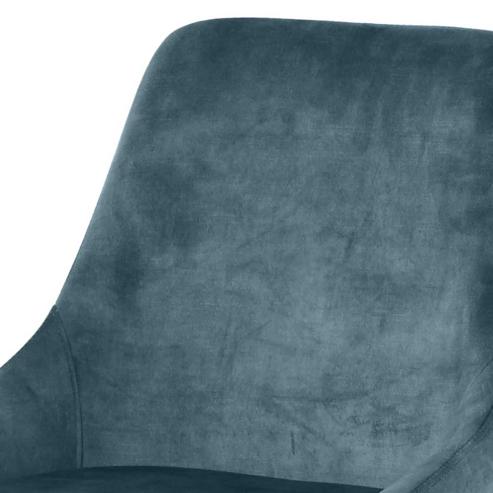 Blauer Polsterstuhl aus Samt - Ziviosca (2er Set)
