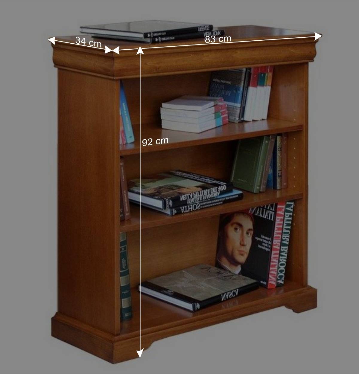 Bücherregal mit drei Fächern 83x92x34 cm - Kimms