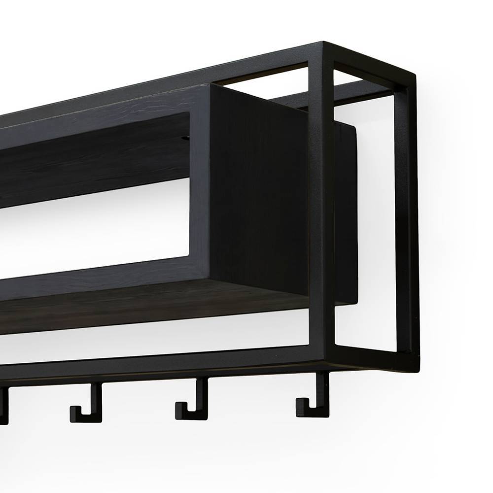 Schwarze Design-Wandgarderobe aus Stahl - Jaliasda