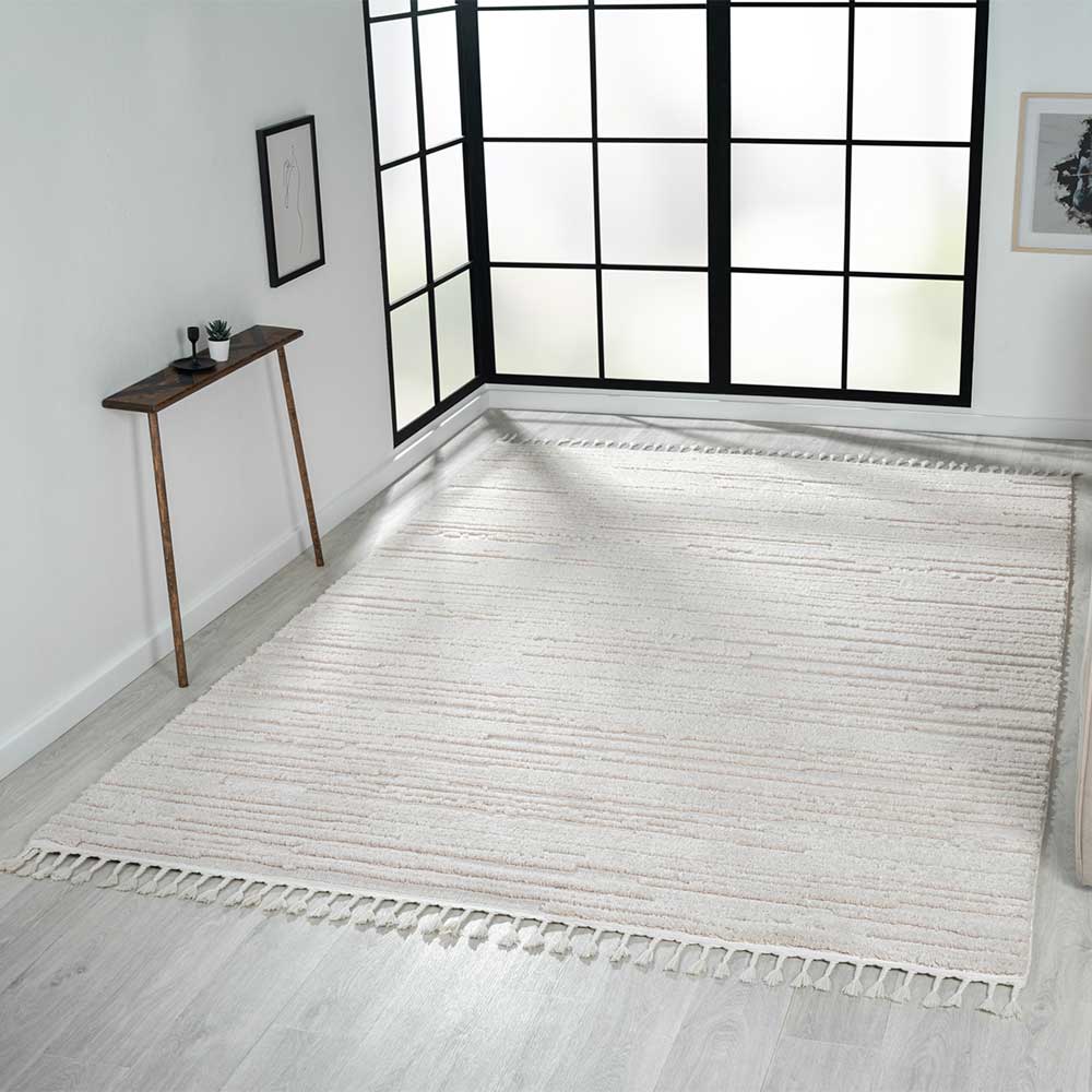 Teppich in Creme mit Kurzflor - Brayan