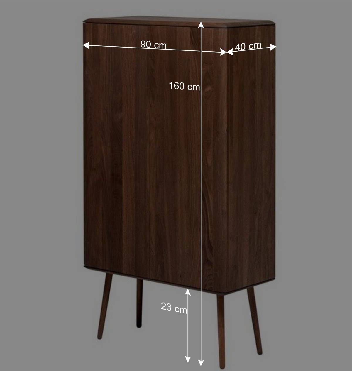 Retro Chic Highboard aus Nussbaum - Rivossa