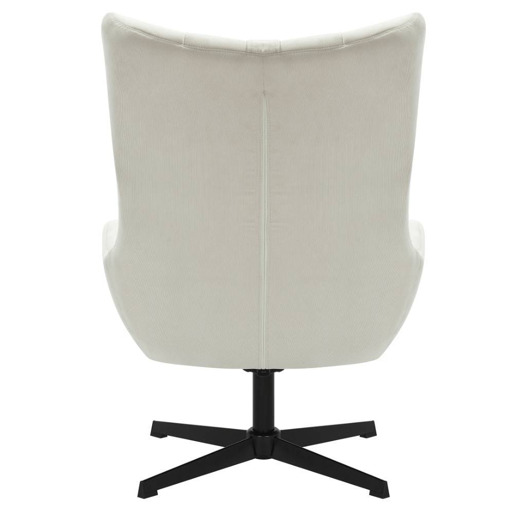 Sessel mit Fußhocker in Beige - Varina (zweiteilig)