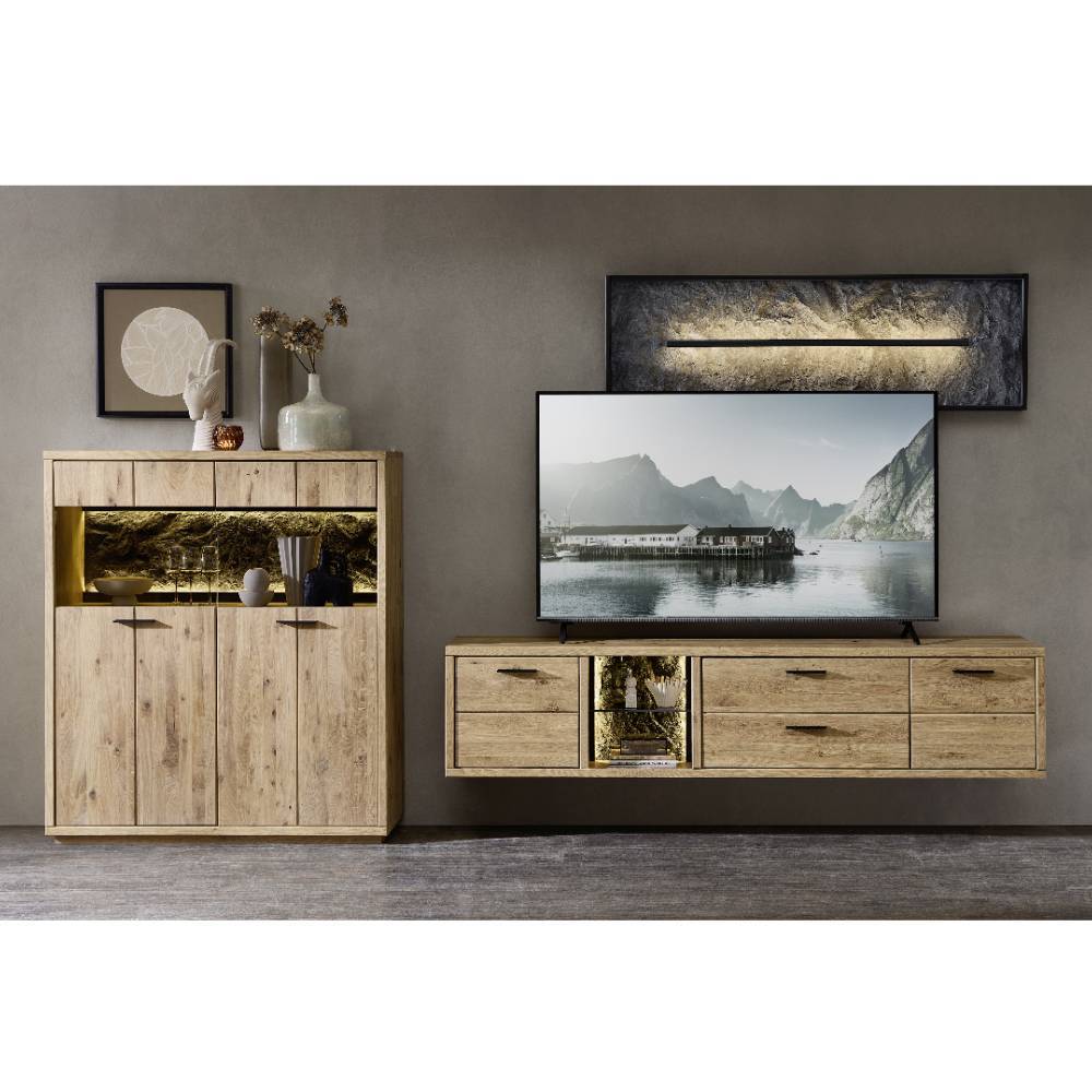 Design-TV-Anbauwand Set - Friburgo (dreiteilig)