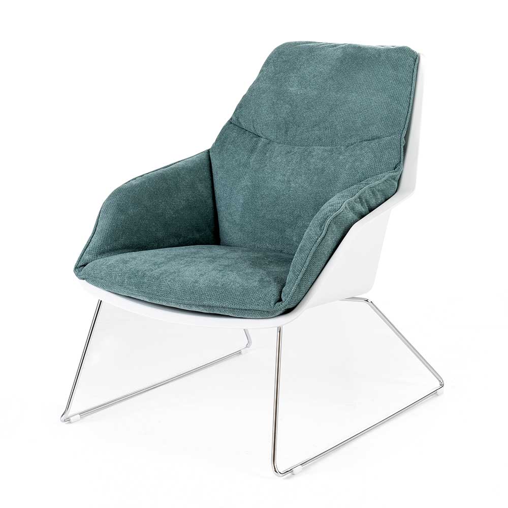 Loungesessel in Türkis und Weiß - Susana (2er Set)
