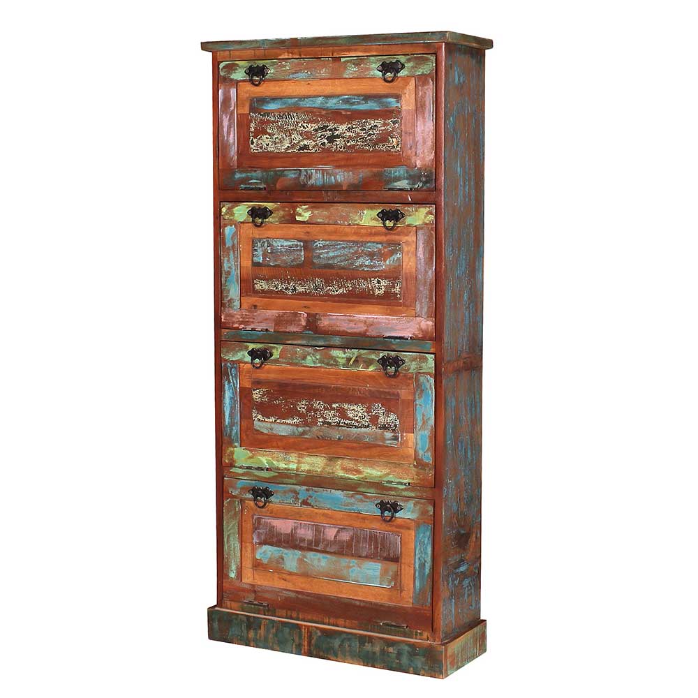 Shabby Chic Schuhschrank mit vier Klappen - Jamaica