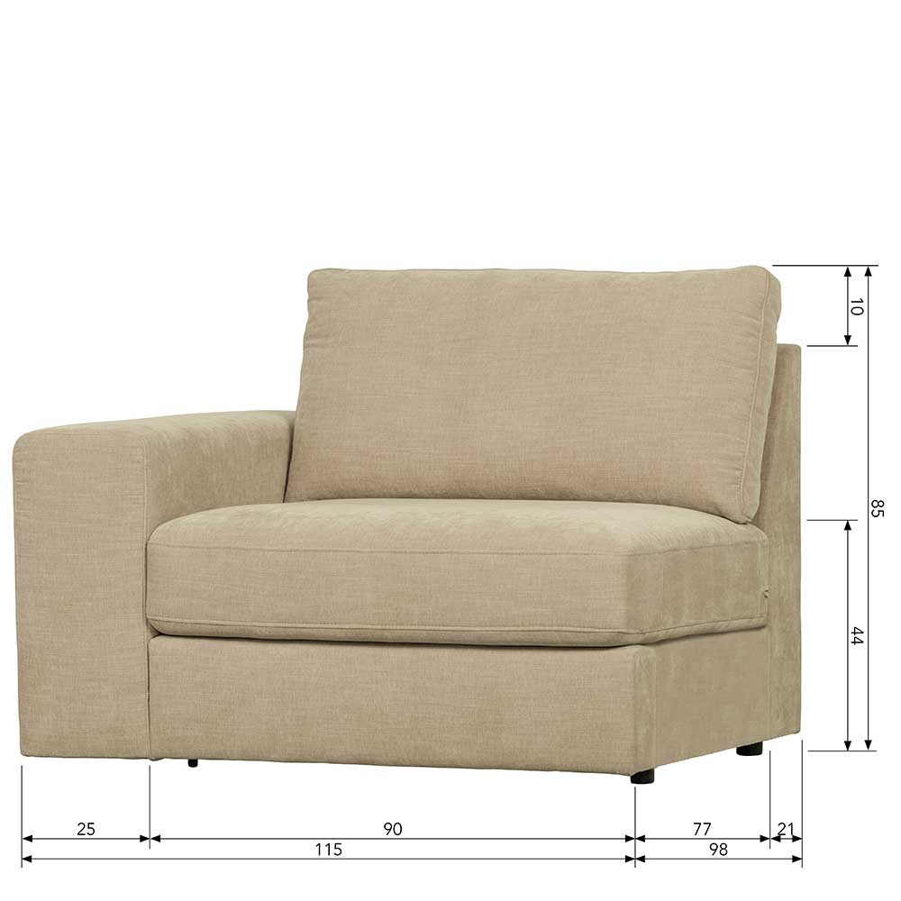 Sofamodul Endelement in Beige Stoff - Sanu