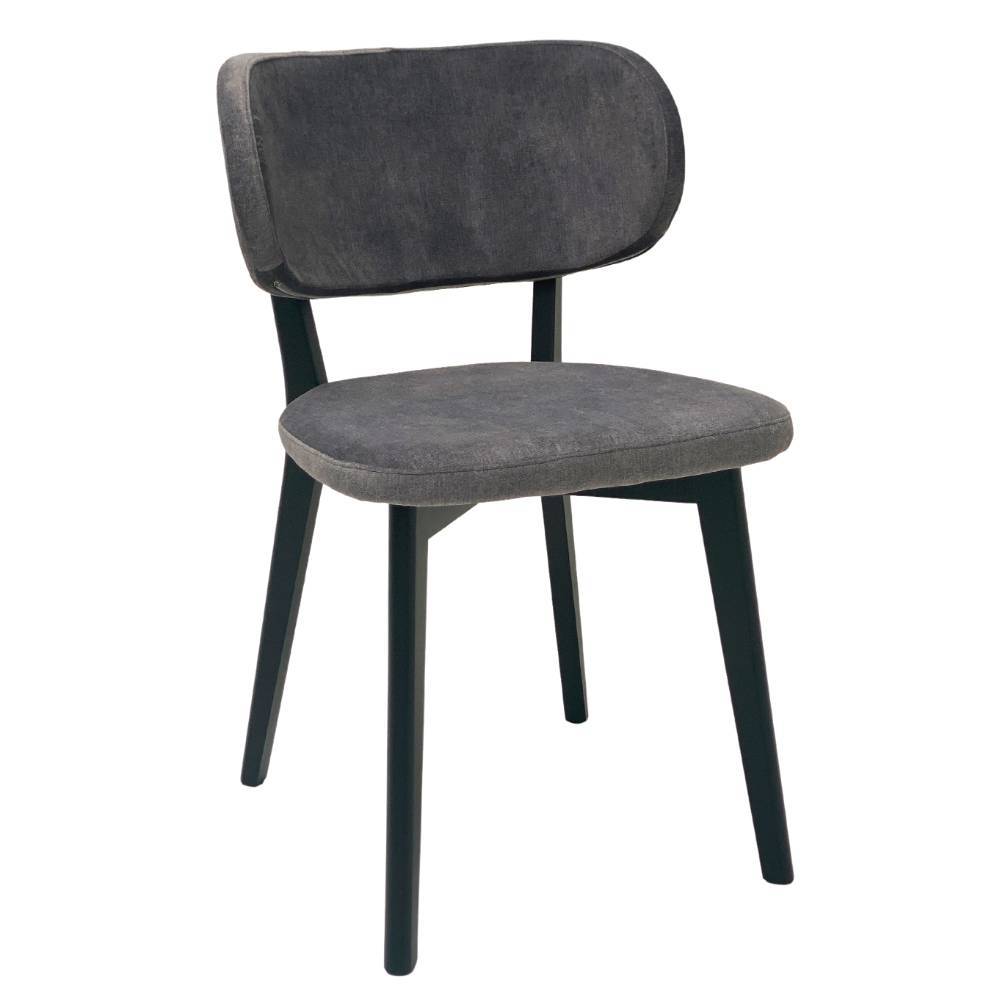 Moderner Esszimmerstuhl in Grau und Schwarz als praktisches 2er Set – Gulpi