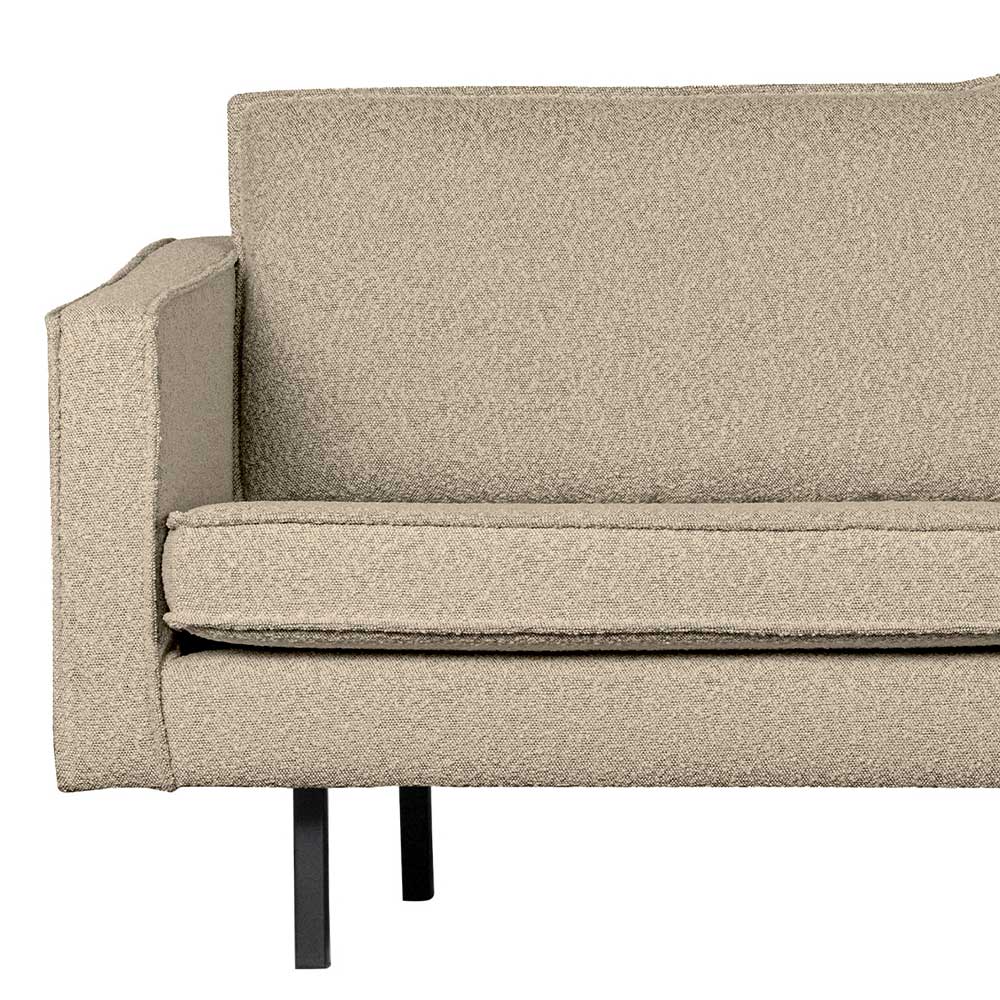 Eckcouch in L-Form aus Boucle in Beige - Glamoure