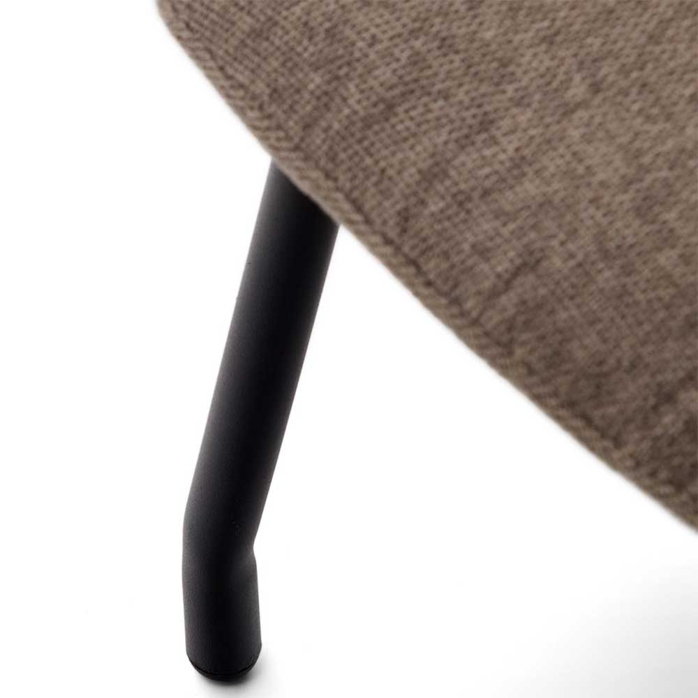 Chenille Hocker in Hellbraun - Nelaris