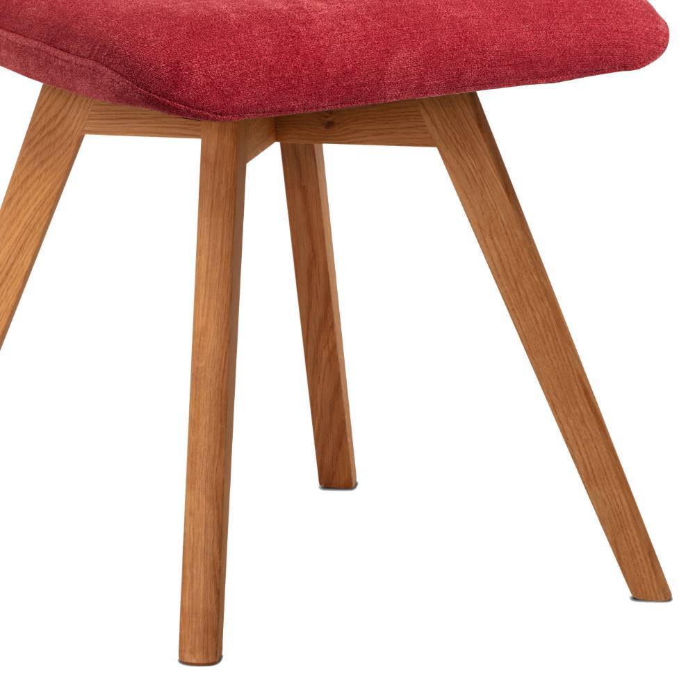 Esstisch-Polsterstühle in Rot und Wildeiche - Paduas (2er Set)