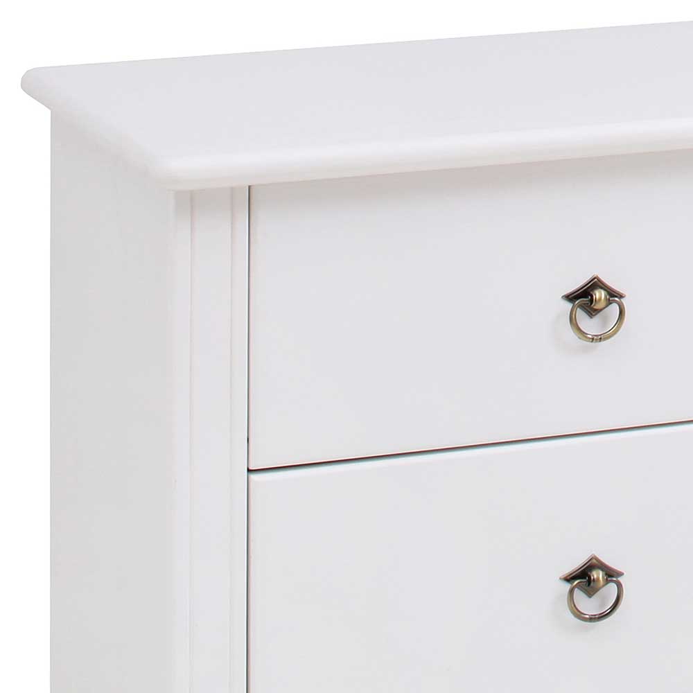 Kiefernholz Kommode in Weiß lackiert - Velriva I