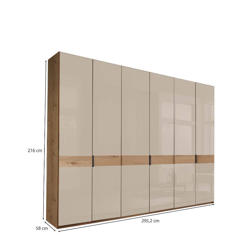 6-türiger Kleiderschrank mit Glasfront - Nikoba