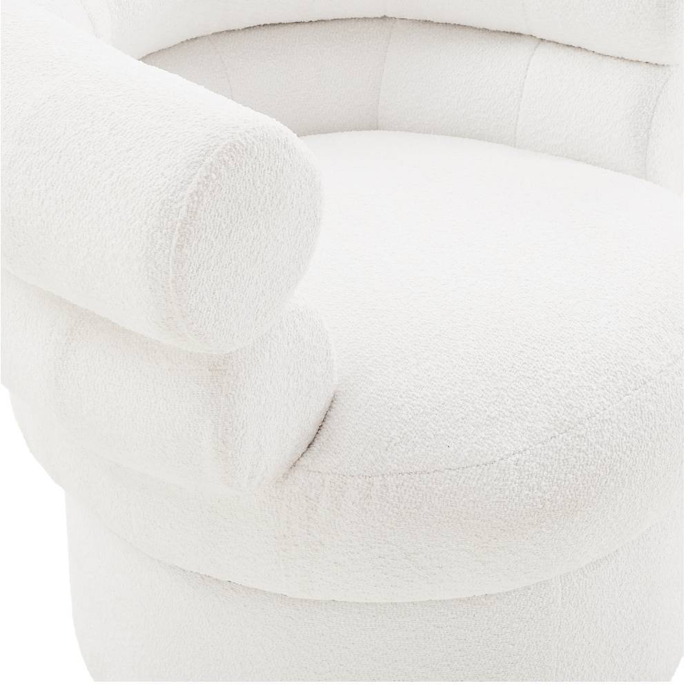 Boucle Designsessel in Weiß - Casarius