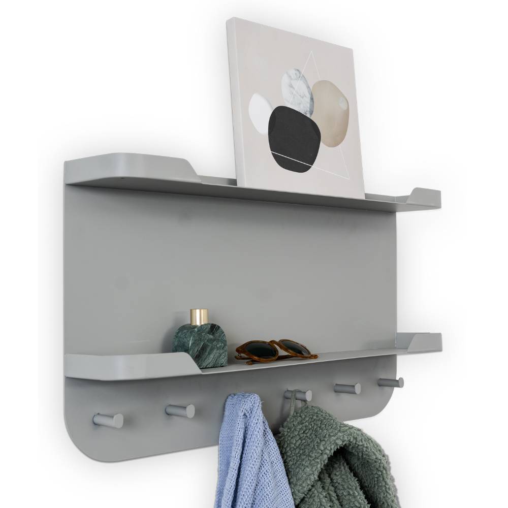 Hängegarderobe in Grau Metall - Dexter