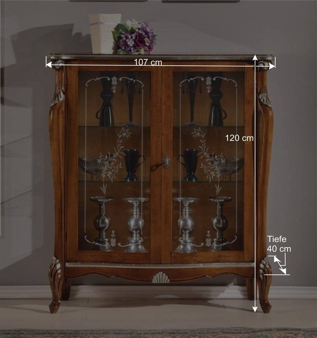 107x120x40 Vitrine im Italienischen Stil - Carlenna