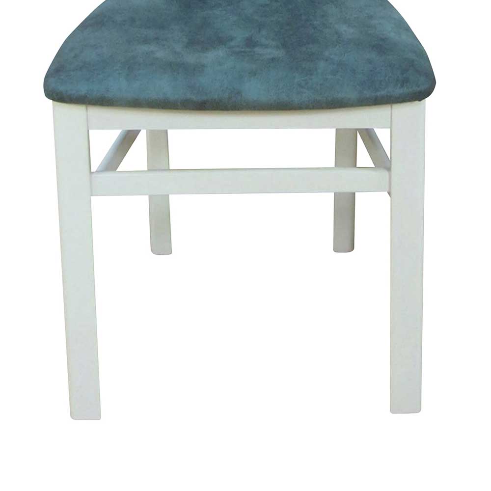 Klassischer Esszimmerstuhl in Weiß Latinossa & Vintage Blau Grau (2er Set)