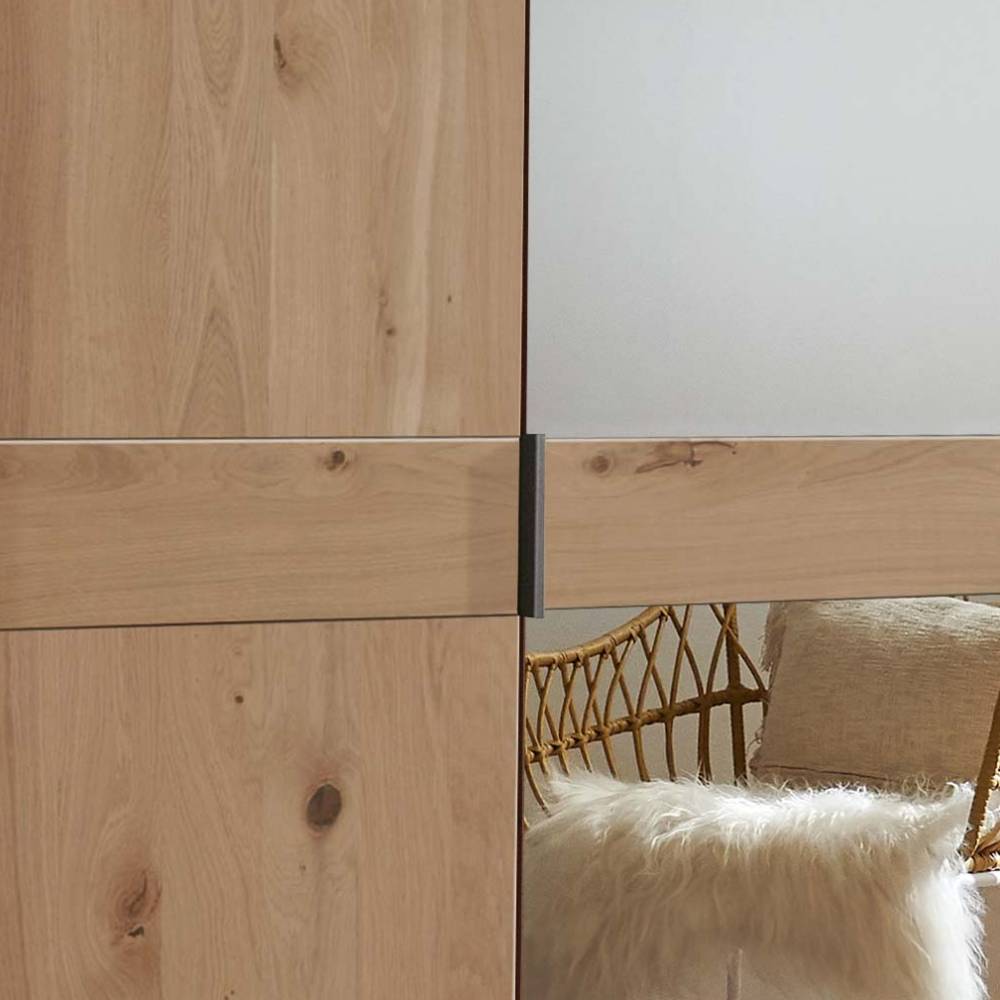 5-türiger Schlafzimmer-Schrank in Eiche Bianco - Yanicas