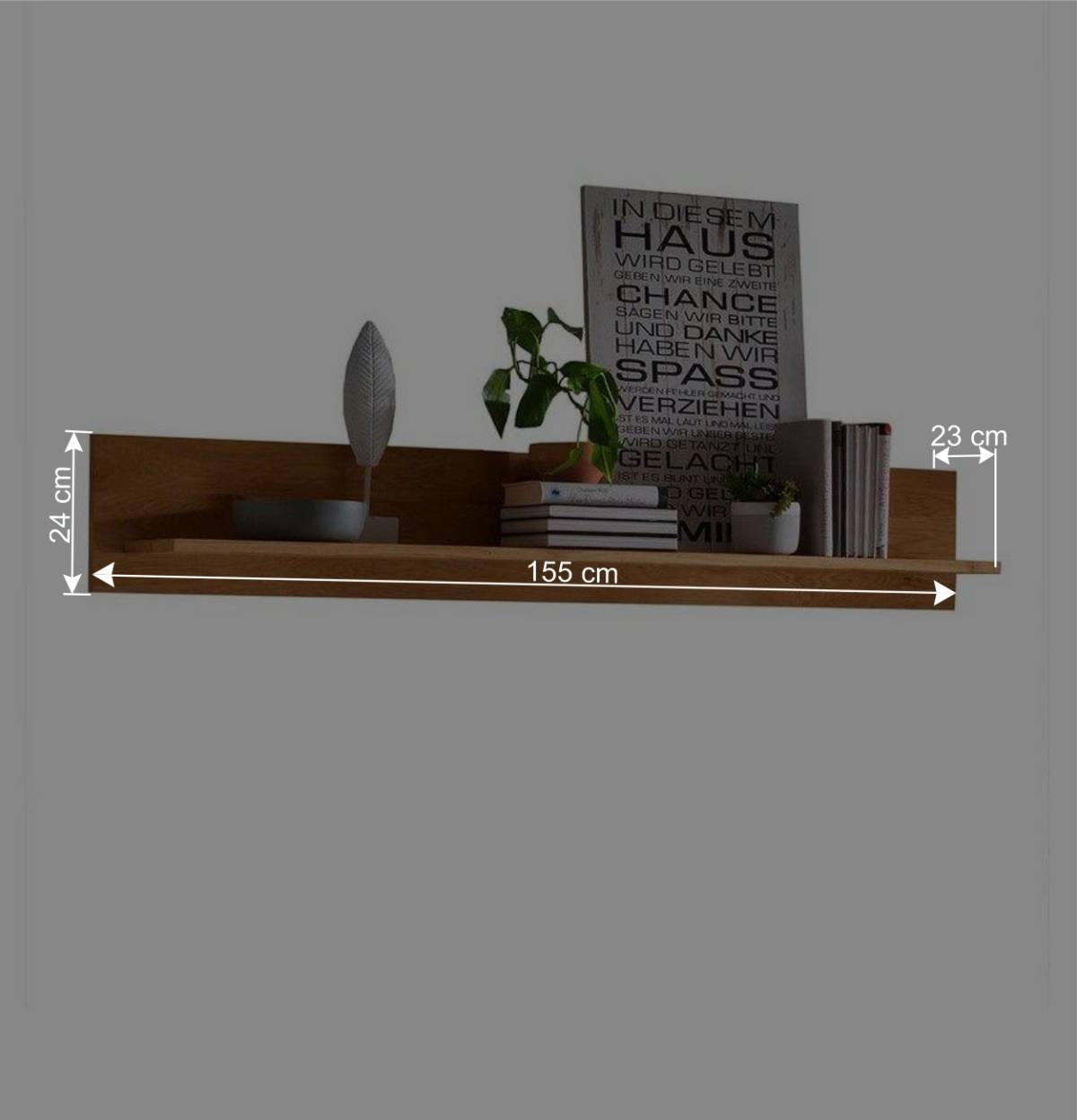 Wohnzimmer Wandboard aus Wildeiche Massivholz - Millena