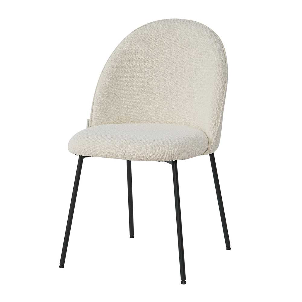Esstischstuhl in Beige Boucle-Bezug - Xorian (2er Set)
