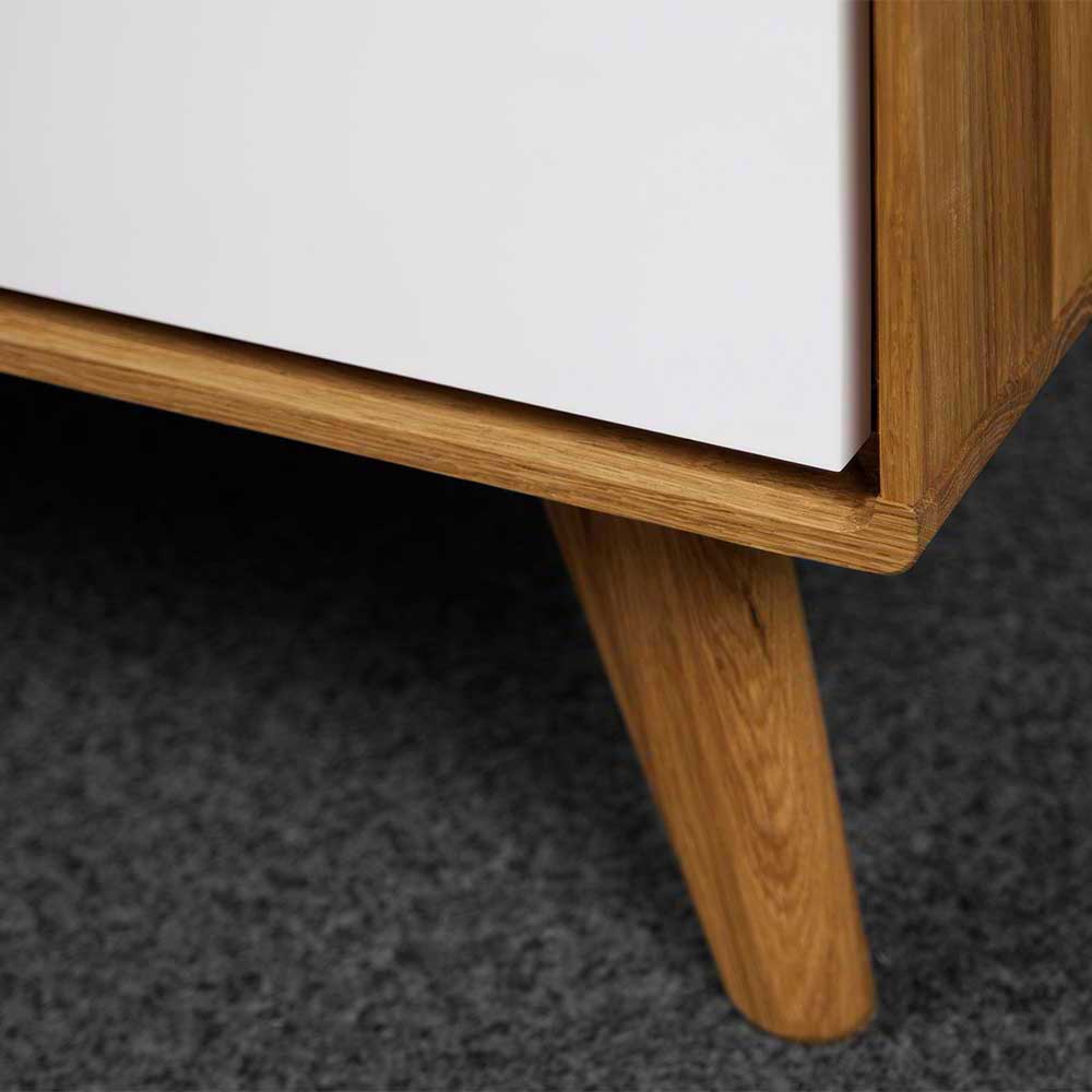 220 cm langes TV Lowboard in Wildeiche mit Weiß - Diesta I