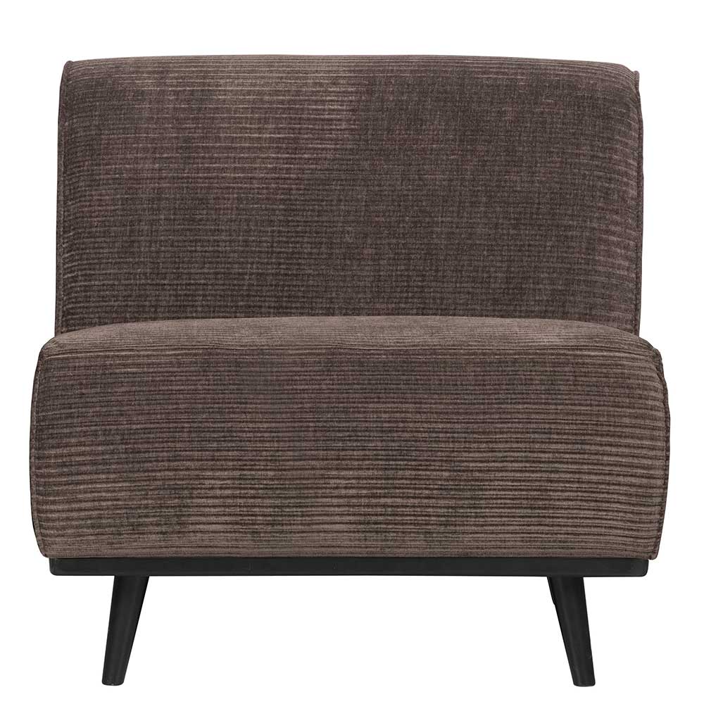 Federkern Sofa-Element aus Breitcord in Taupe von vorne – Rusaly