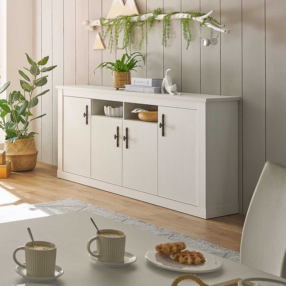 Sideboard in weißer Holzoptik Pinie - Liancos