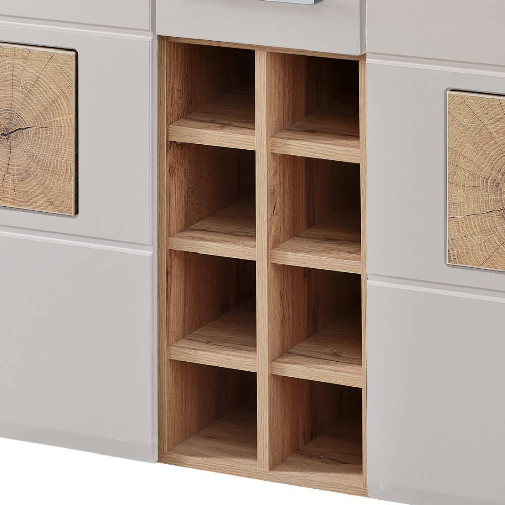Barschrank in Altholz Optik und Mattgrau - Gemta