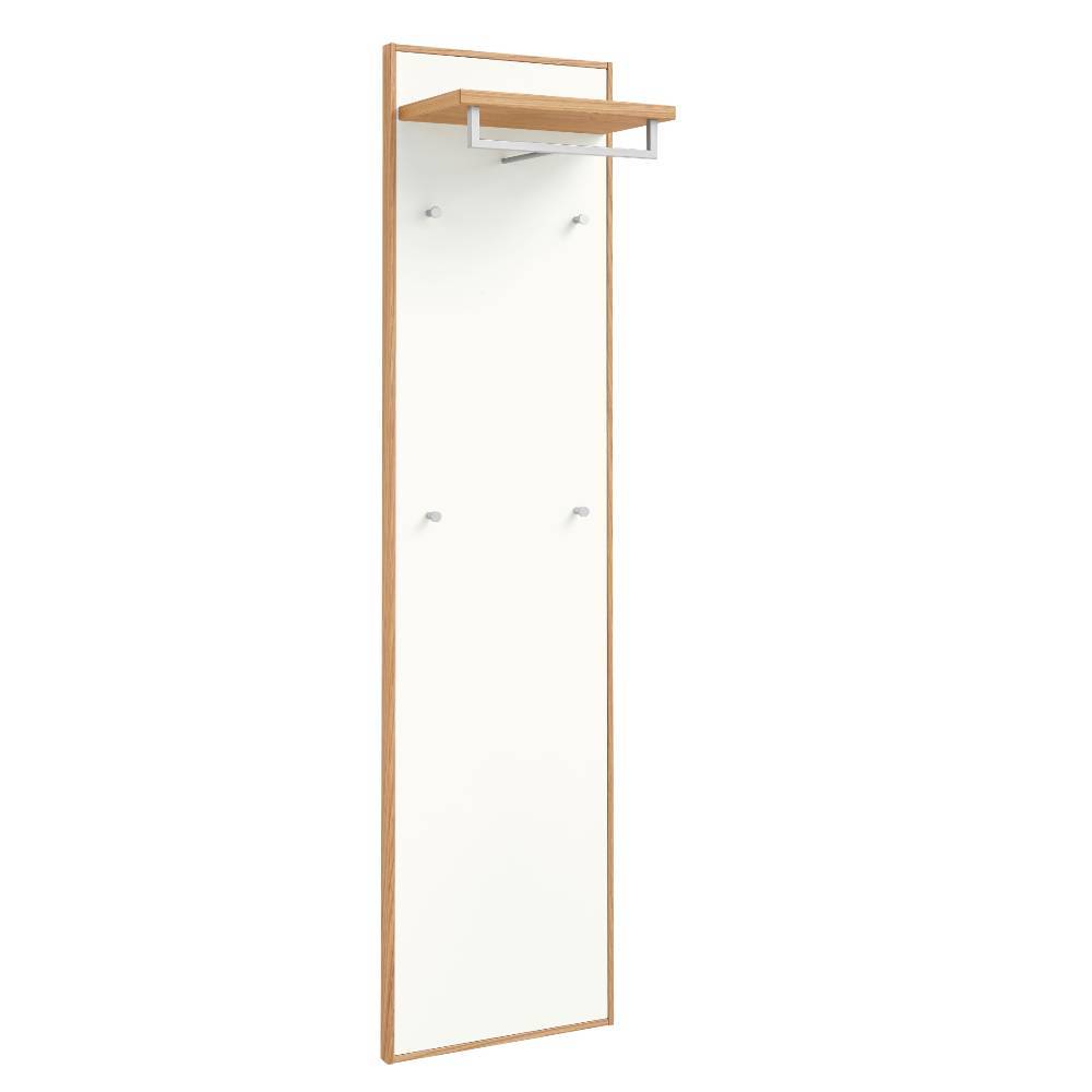 Schmale Garderobe in Weiß und Eiche Bianco - Pablona