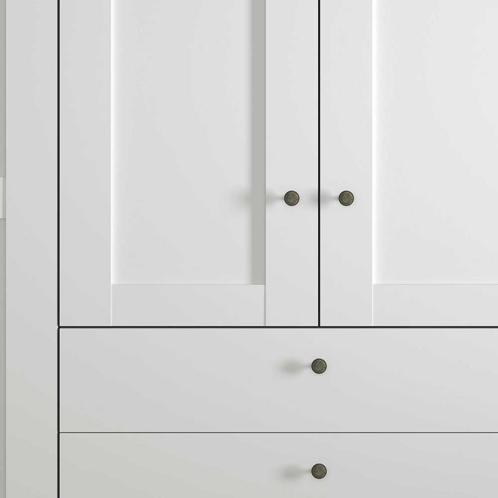 Weißer Schlafzimmerschrank mit sechs Türen - Flinn
