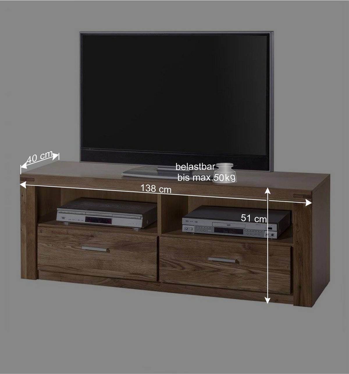 Willdeiche Fernseher Lowboard mit 2 Fächern - Maila