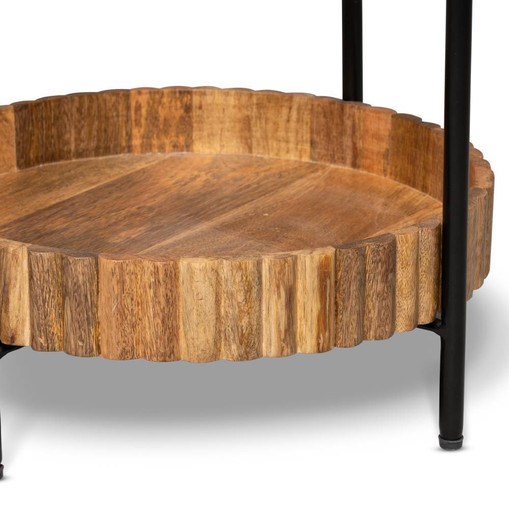 Runder Design-Beistelltisch mit Glasplatte - Luzanos