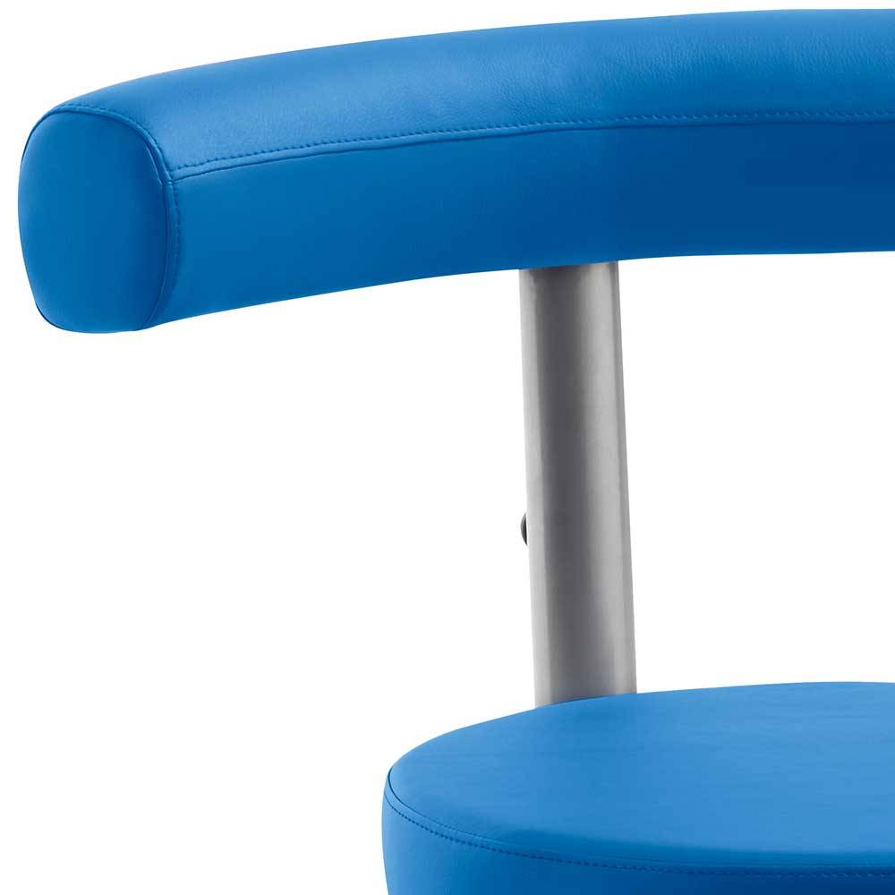 Drehbarer Bürohocker in Blau mit Schwarz - Vannos