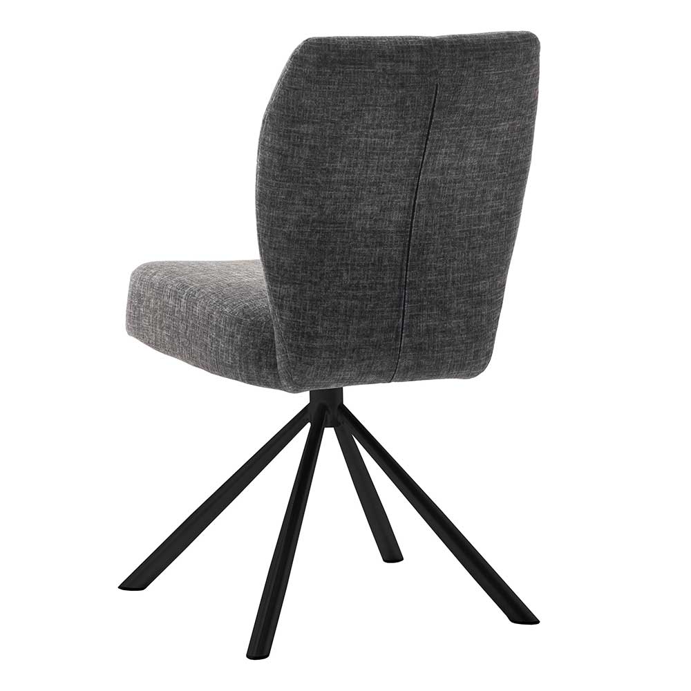Stuhl mit Federkern-Sitz in Anthrazit - Praga (2er Set)