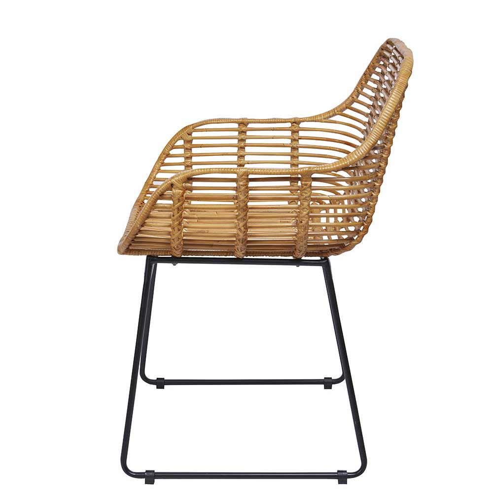 Moderner Flechtstuhl aus Rattan - Rubertus (2er Set)