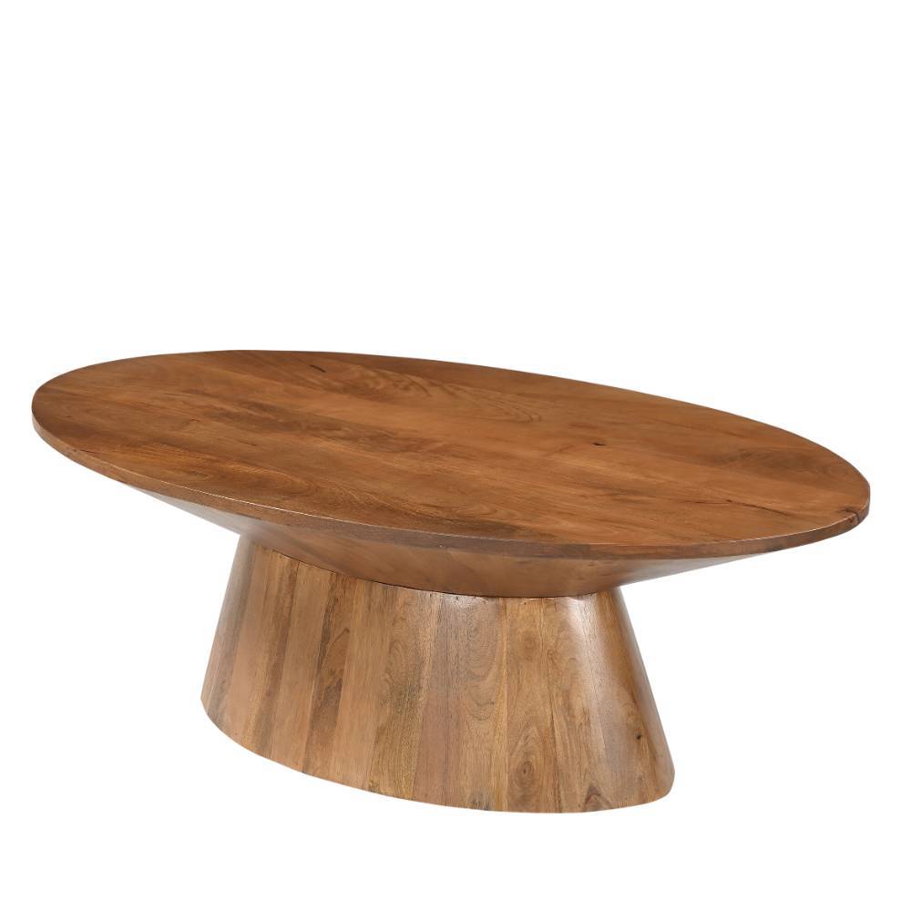 Massivholz-Couchtisch in ovaler Form - Galadira