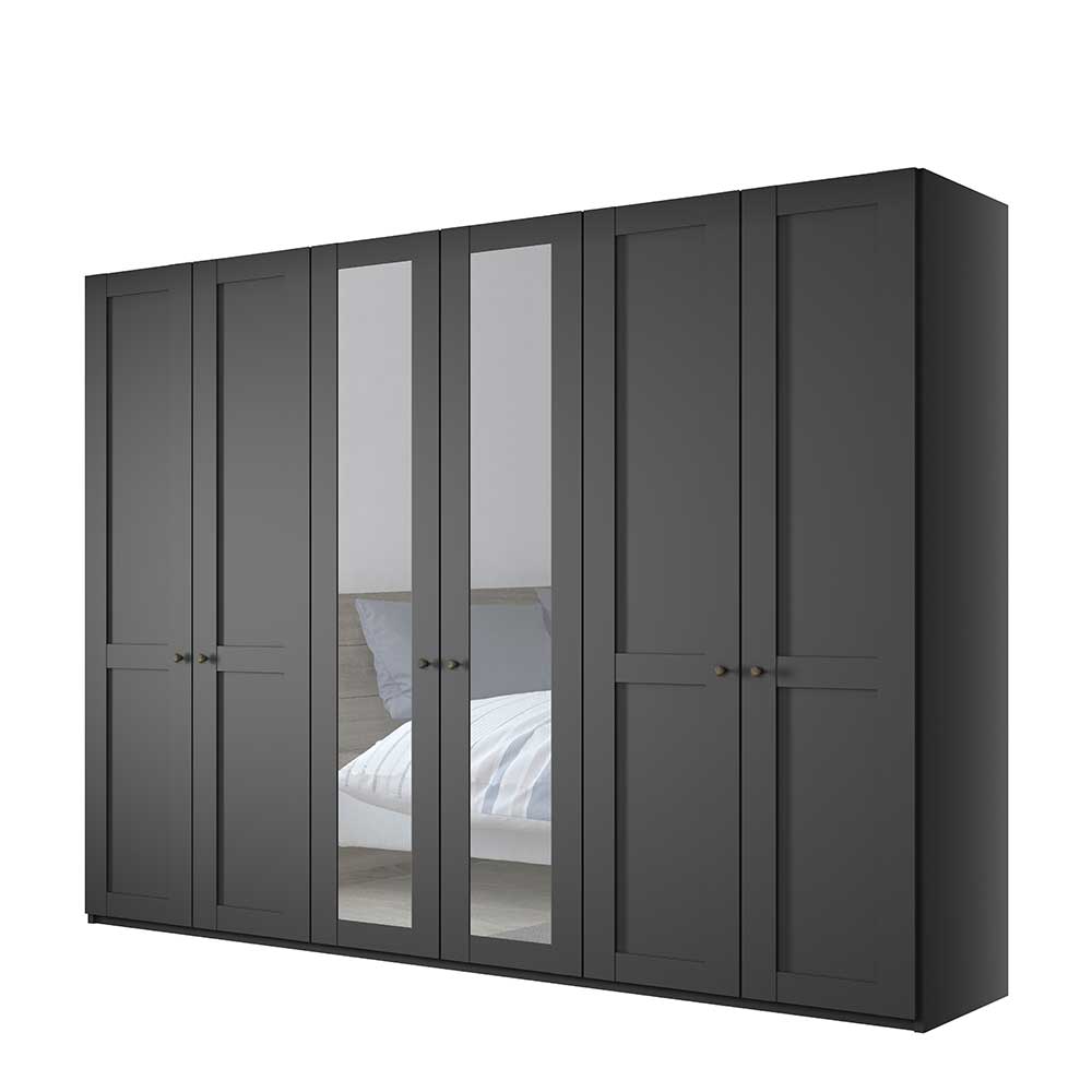 Dunkelgrauer Kleiderschrank 6-türig - Mataram I